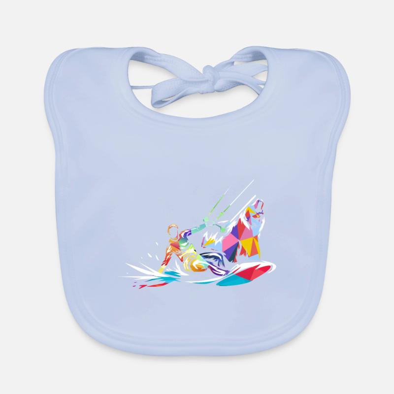 Bear kitesurfing gift Organic Baby Bibs