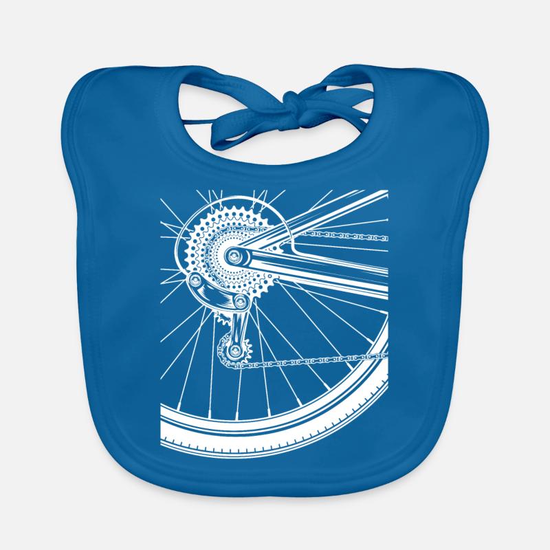 VTT - Bavoir bio Bébé - bleu paon