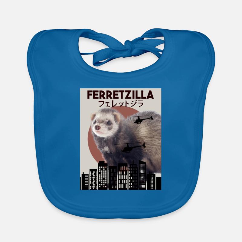 Frettchen - Baby Bio-Lätzchen - Pfauenblau