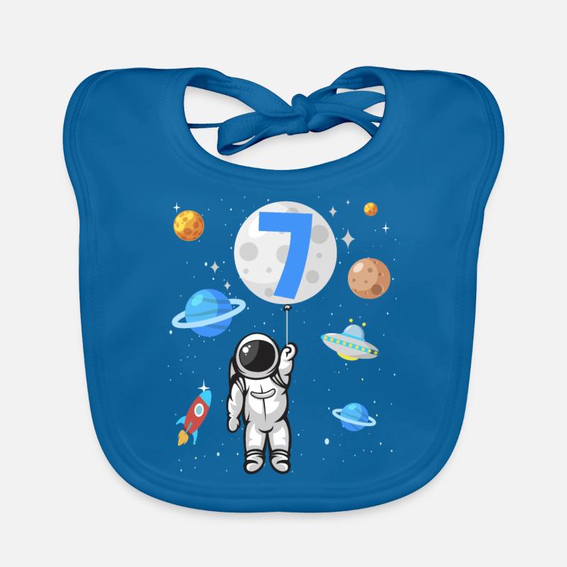 Astronaute fusée 7ème anniversaire de l’espace 7 ans Bavoir bio Bébé