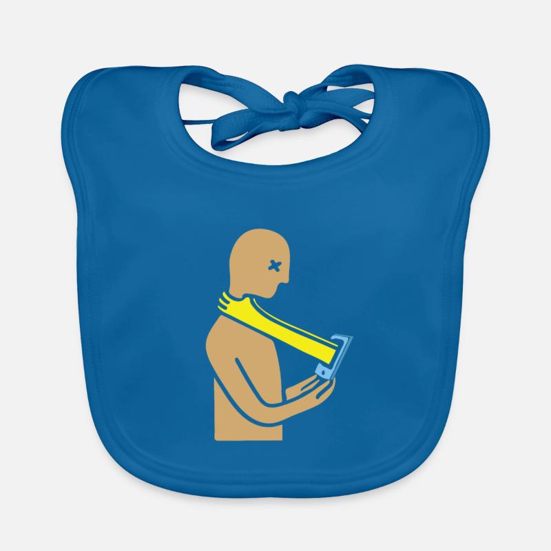 Tête de smartphone bâillonnement - Bavoir bio Bébé - bleu paon