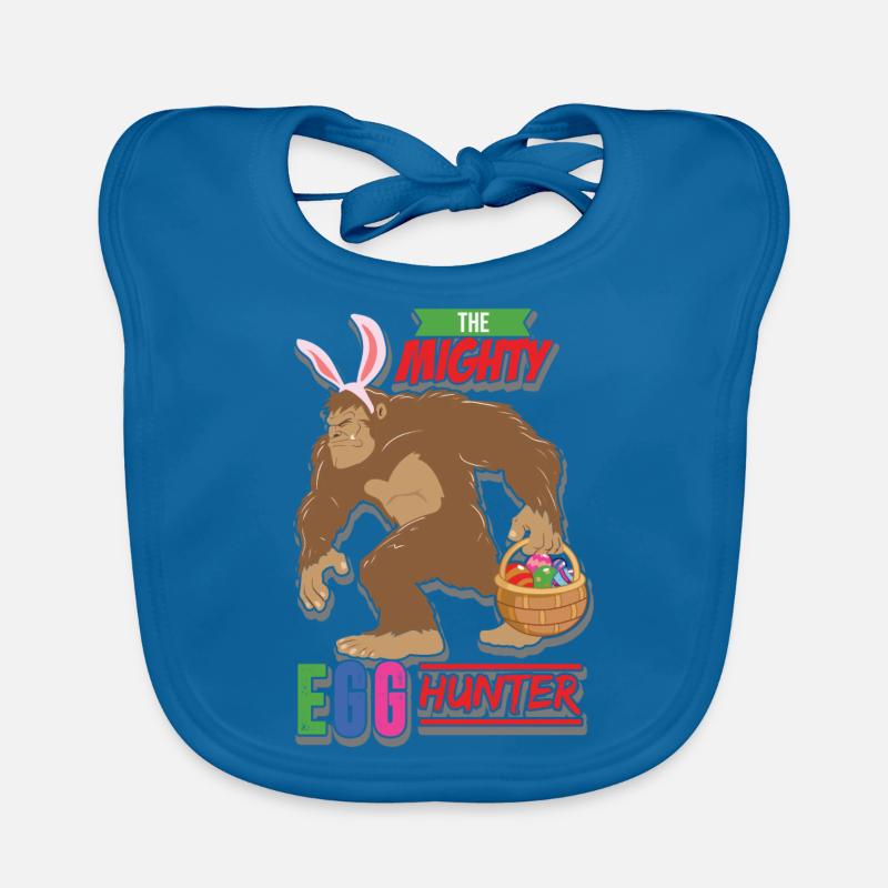 Bigfoot Egg Hunter - Easter Bunny Basket Holiday Organic Baby Bibs