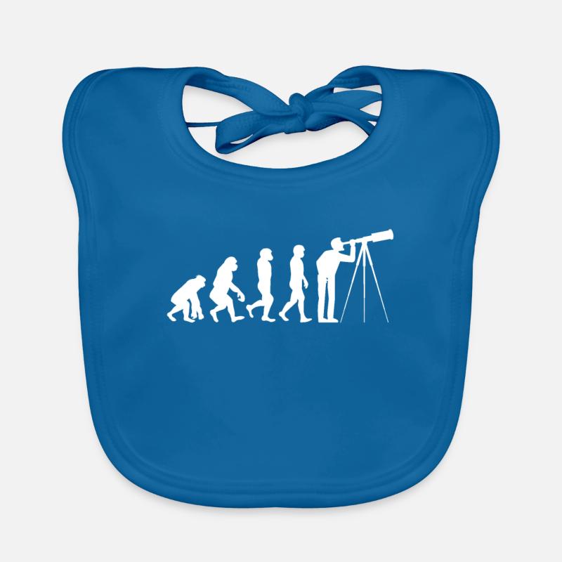 Science de l'évolution de l'astronomie - Bavoir bio Bébé - bleu paon