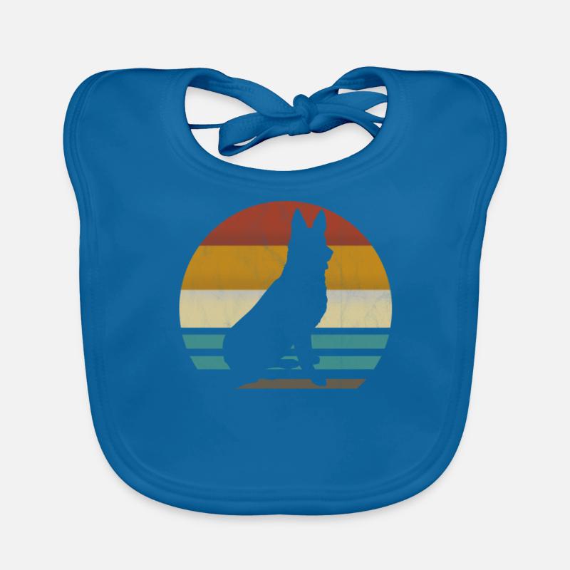German shepherd retro vintage Organic Baby Bibs