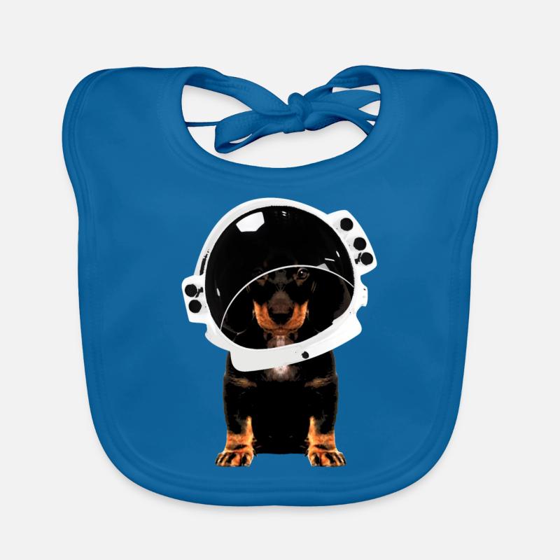 Hund - Dackel Astronaut Kosmonaut Raumfahrer Baby Bio-Lätzchen