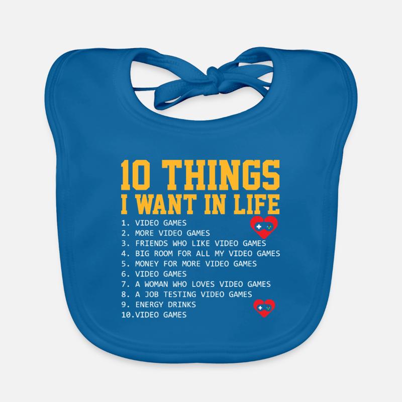 10 commandements de joueurs - Bavoir bio Bébé - bleu paon