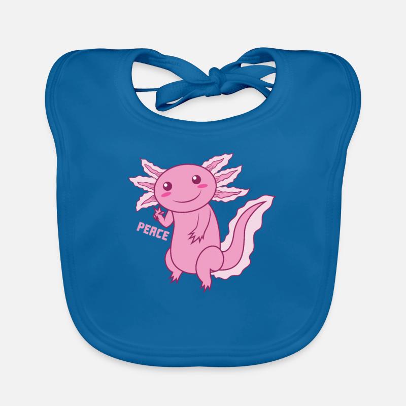 Axolotl "PEACE" Baby Bio-Lätzchen