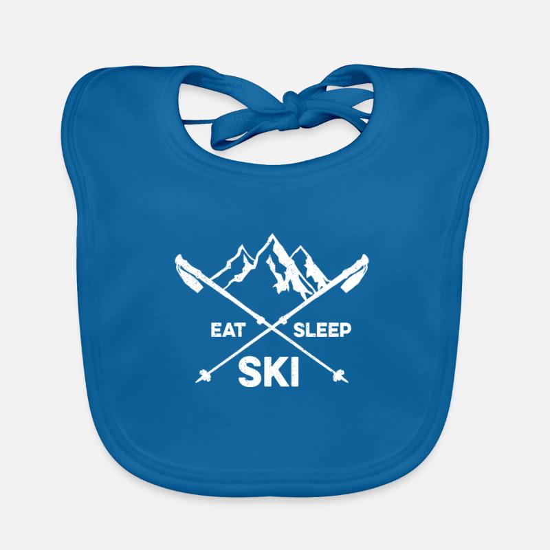 Eating sleeping skiing Organic Baby Bibs