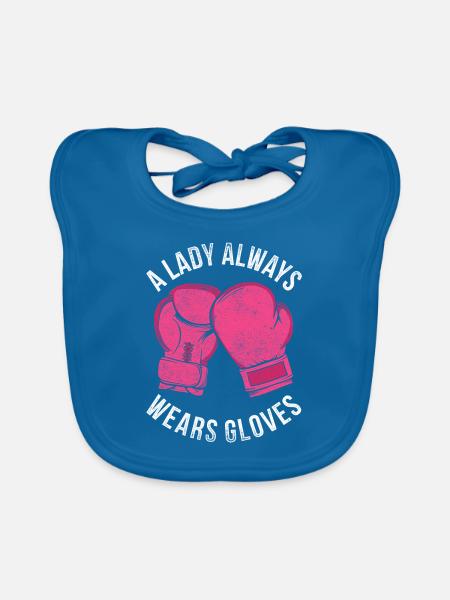 Muay Thai - Organic Baby Bibs - peacock-blue - Front