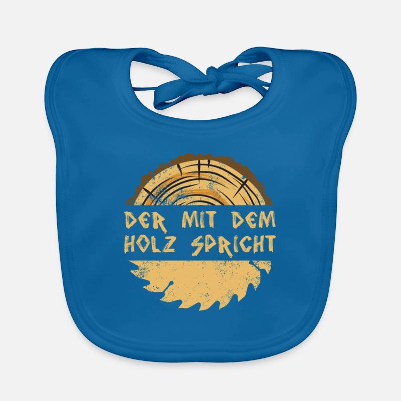 Der mit dem Holz spricht - Baby Bio-Lätzchen - Pfauenblau