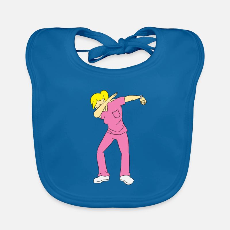 Nurse blonde - pink, DAB, dabben, dabbin Organic Baby Bibs