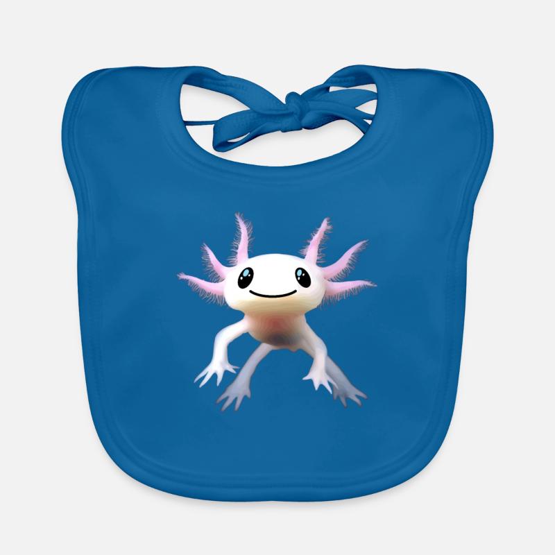 Axolotl - Bavoir bio Bébé - bleu paon