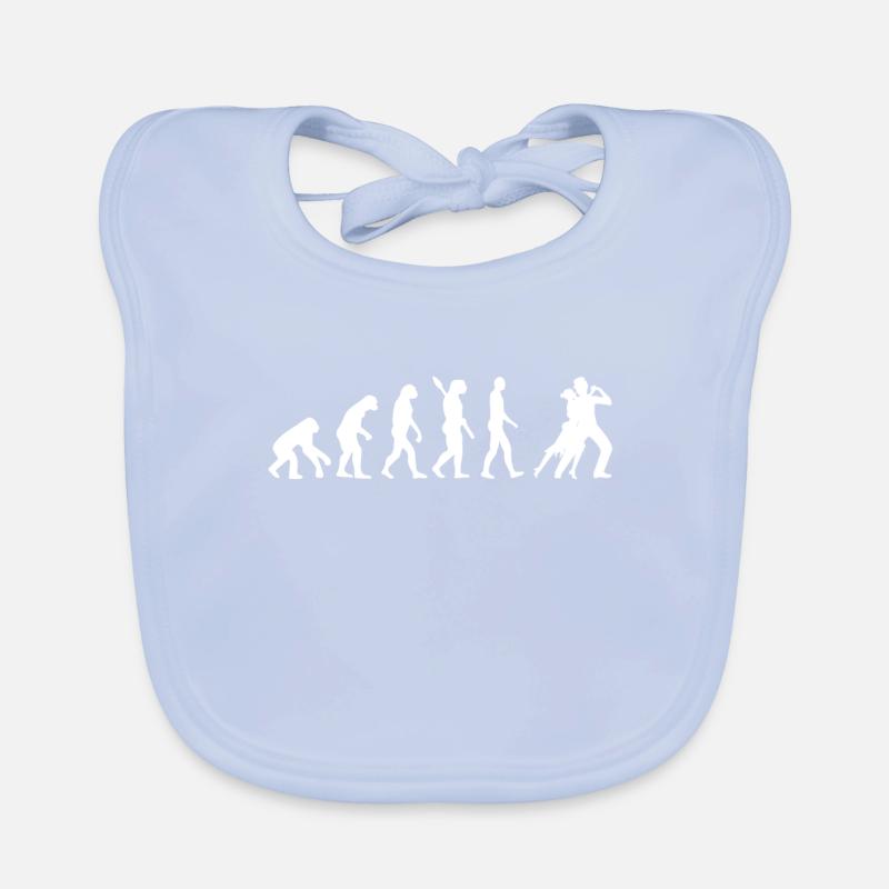 Salsa - Evolution des Menschen / Darwin / weiß Baby Bio-Lätzchen