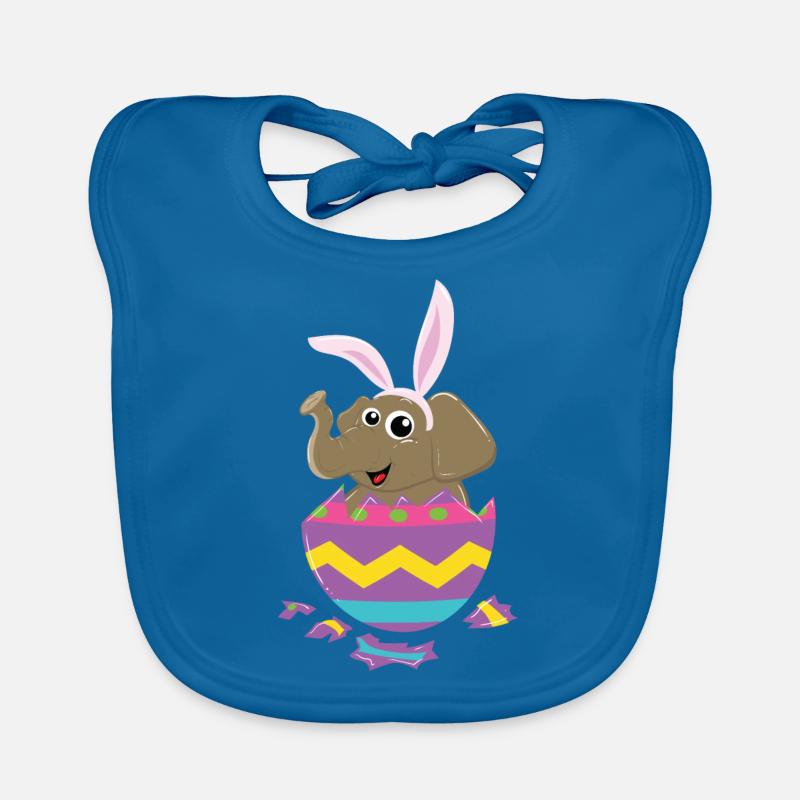Easter Elephant - Cute Egg Hatching Easter Bunny Organic Baby Bibs