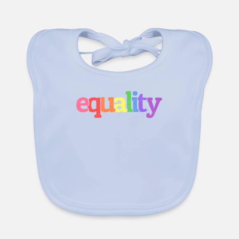 Equality Gay Pride Rainbow Retro Distressed Organic Baby Bibs