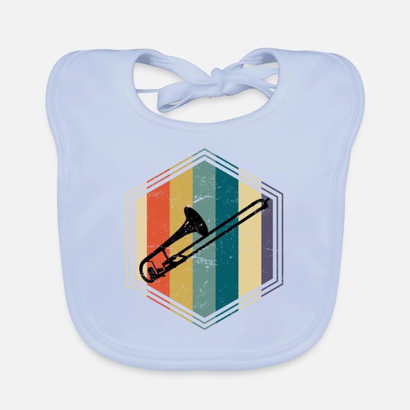 Retro Posaune Baby Bio-Lätzchen