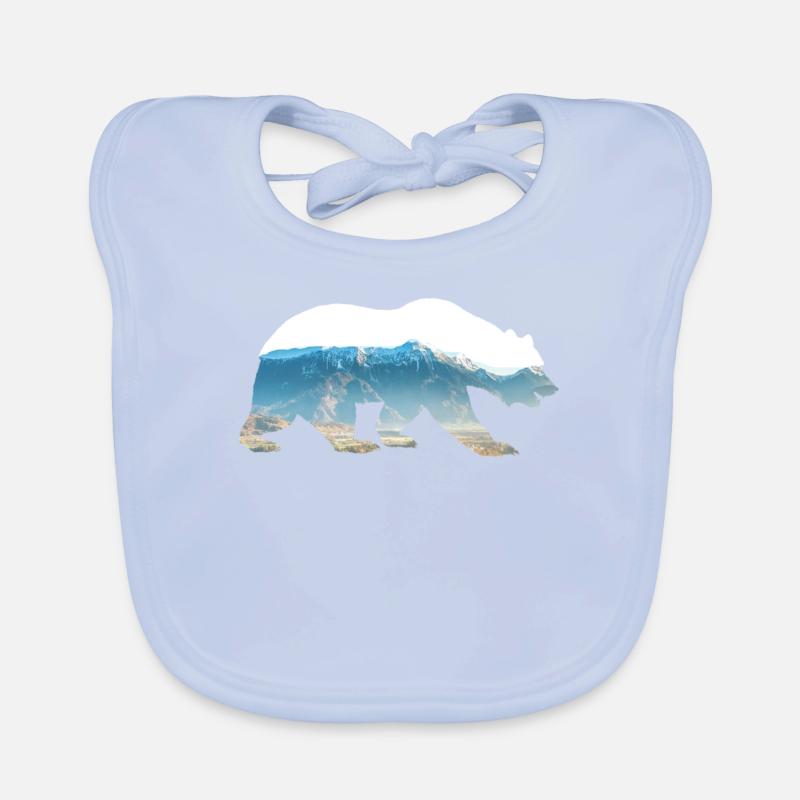 Umweltschutz Bear trees mountains stay wild Baby Bio-Lätzchen