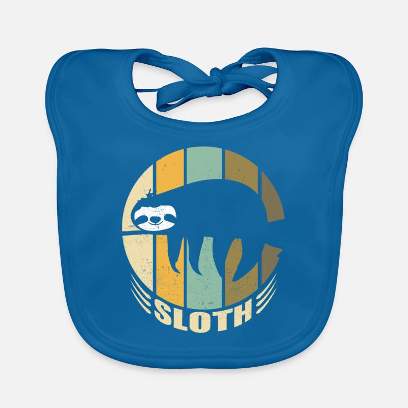 Sloth Retro Sloth Funny Gift Idea Present Organic Baby Bibs