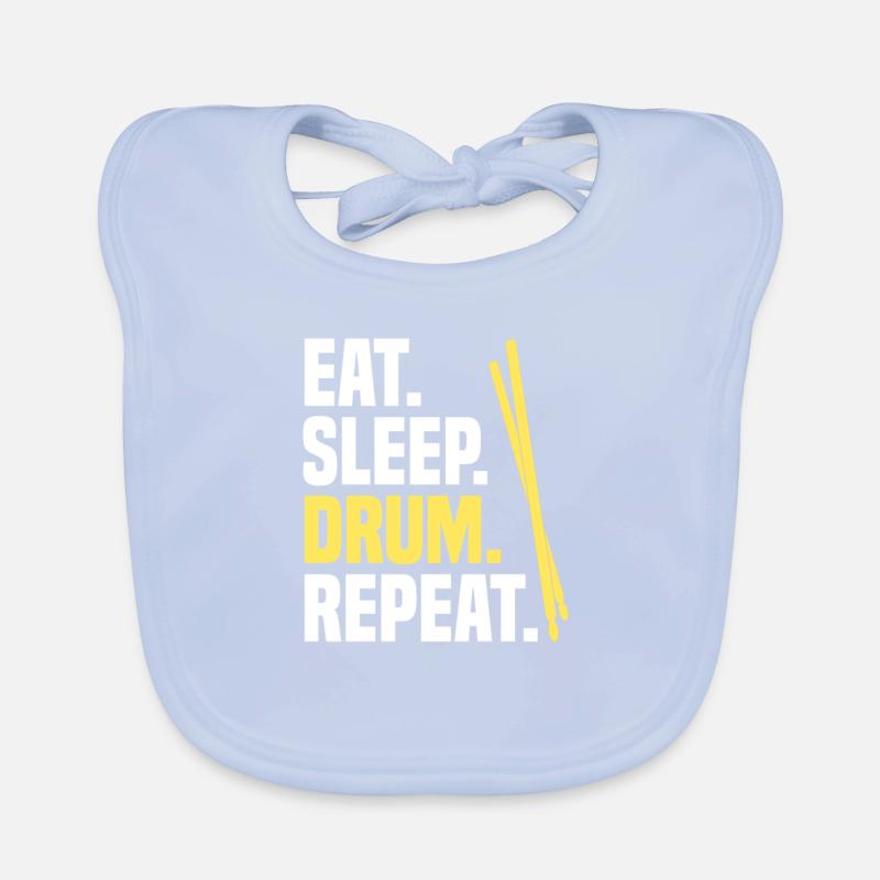 Eat Sleep Drum Repeat batterie kit batteur Bavoir bio Bébé