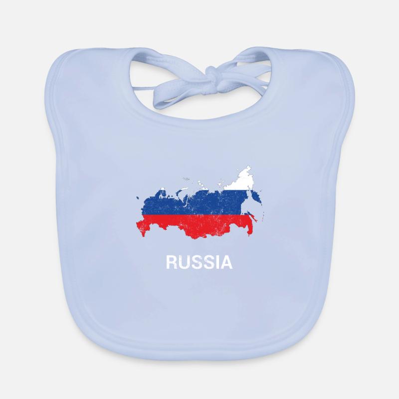Carte et drapeau de la Russie (Россия) Bavoir bio Bébé