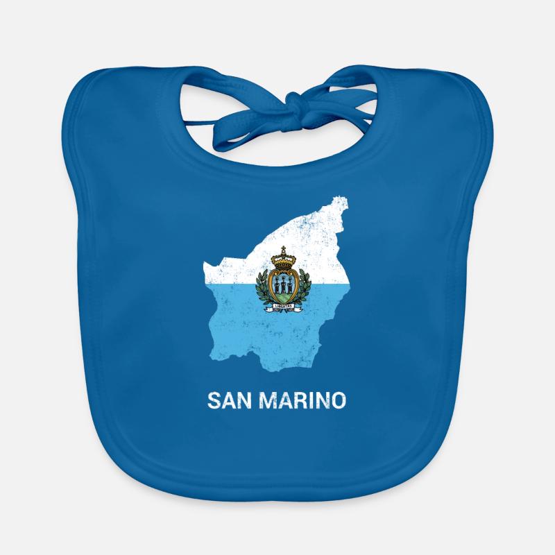 Carte et drapeau du pays de Saint-Marin Bavoir bio Bébé