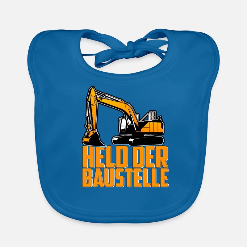 Held der Baustelle Bagger Baggerfahrer Baby Bio-Lätzchen