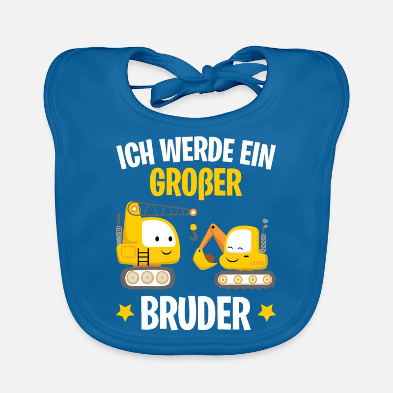 Endlich Großer Bruder 2020 Bagger Baby Bio-Lätzchen