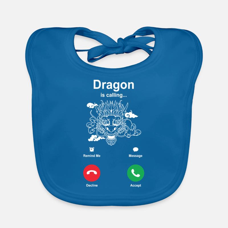 Dragon - Bavoir bio Bébé - bleu paon