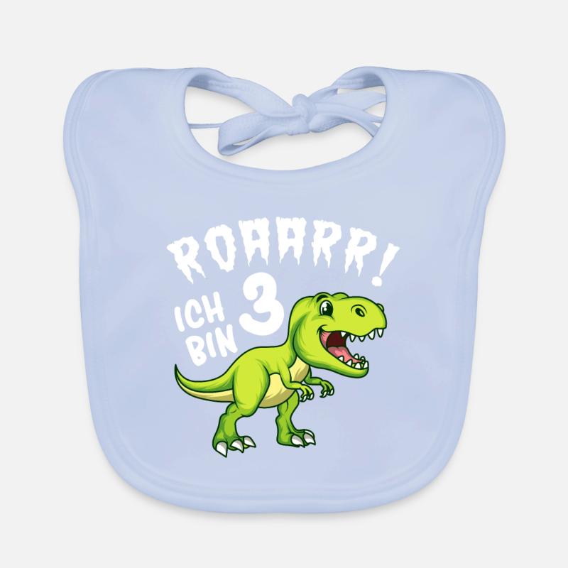 Dino Geburtstag Ich bin 3 Jahre Dino Geschenk Baby Bio-Lätzchen