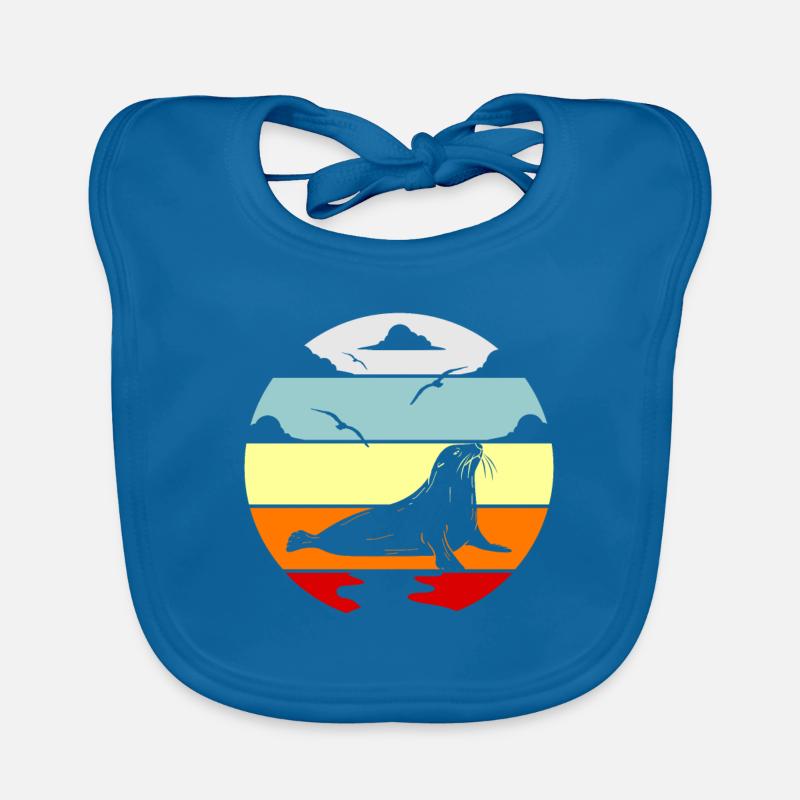 Robbe Seelöwe Shirt Geschenkidee Baby Bio-Lätzchen
