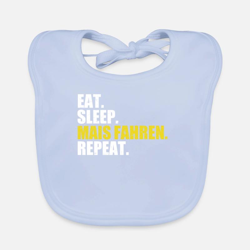 Eat sleep corn drive repeat corn transportation corn Organic Baby Bibs