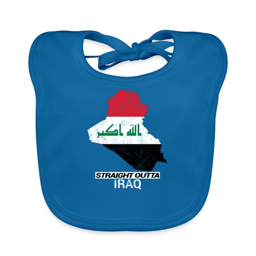 Straight Outta Iraq country map & flag - Organic Baby Bibs