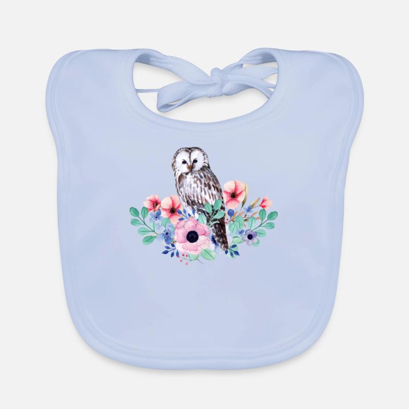 Vogel Eule Baby Bio-Lätzchen
