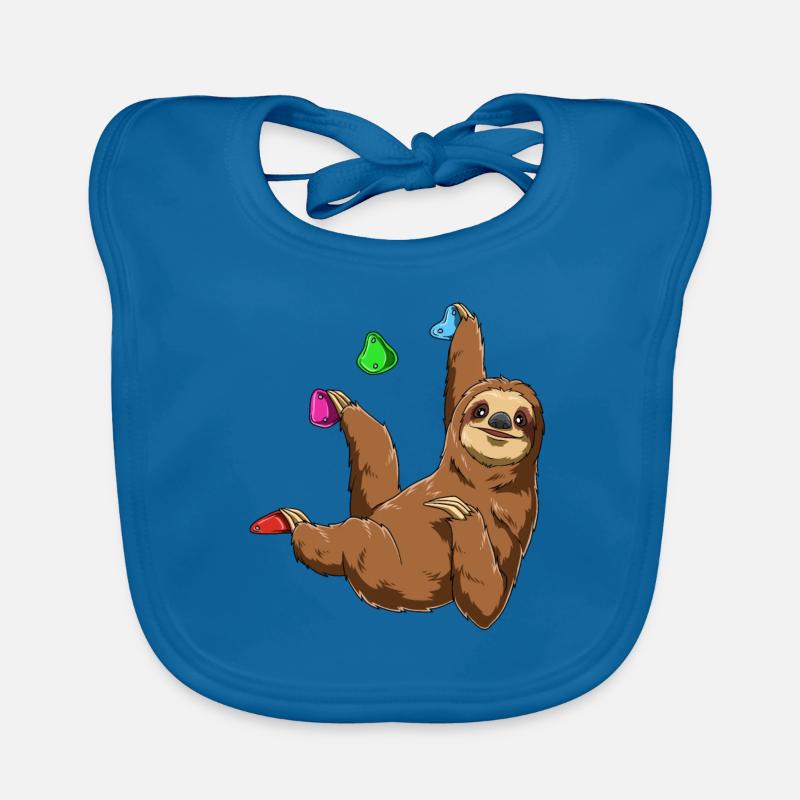 Funny Boulder Sloth - Chilled Sloth Organic Baby Bibs