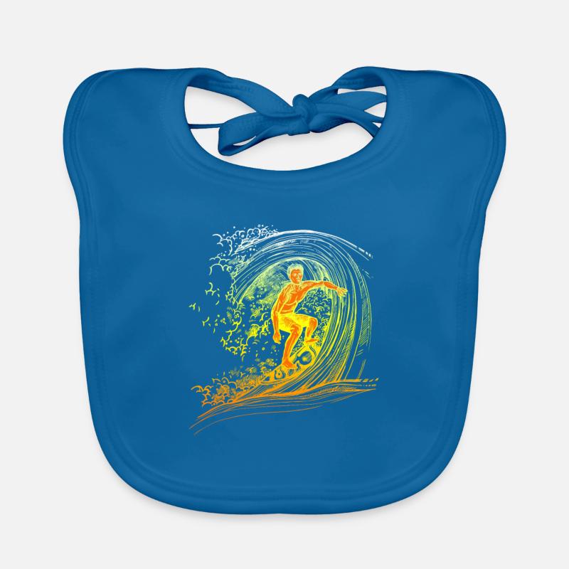 Surfeur surfboard surf Bavoir bio Bébé