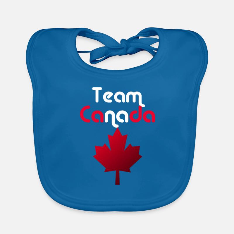 Équipe Canada - Bavoir bio Bébé - bleu paon