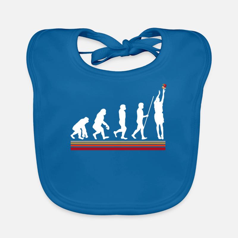 Evolution du basket rétro - Bavoir bio Bébé - bleu paon