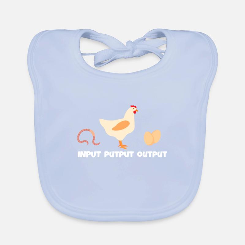 Input Output Putput Hühner Huhn Hühnerstall Hahn Baby Bio-Lätzchen