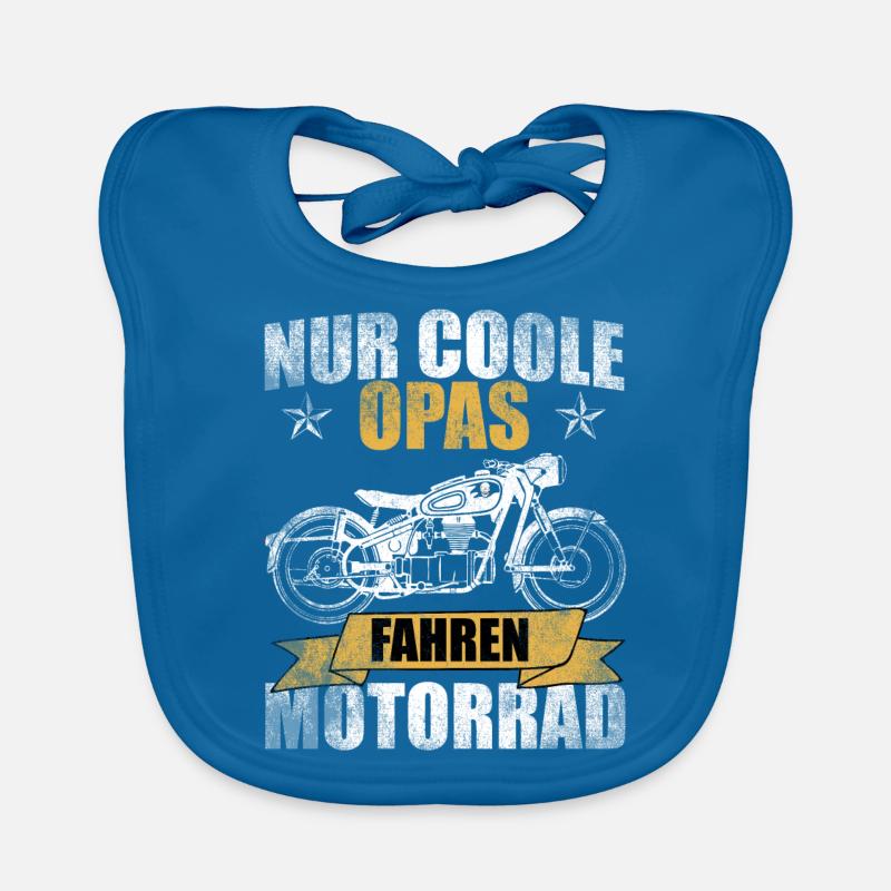 Opa Motorrad Biker lustiger Spruch Geschenkidee Baby Bio-Lätzchen