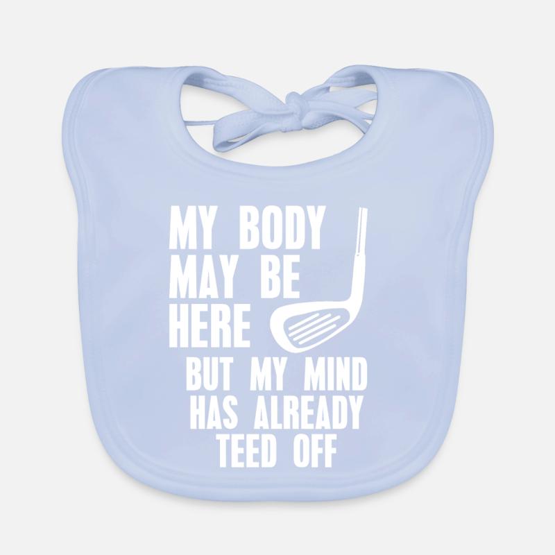 Golf golfing golfer golf ball golfing golf player Organic Baby Bibs