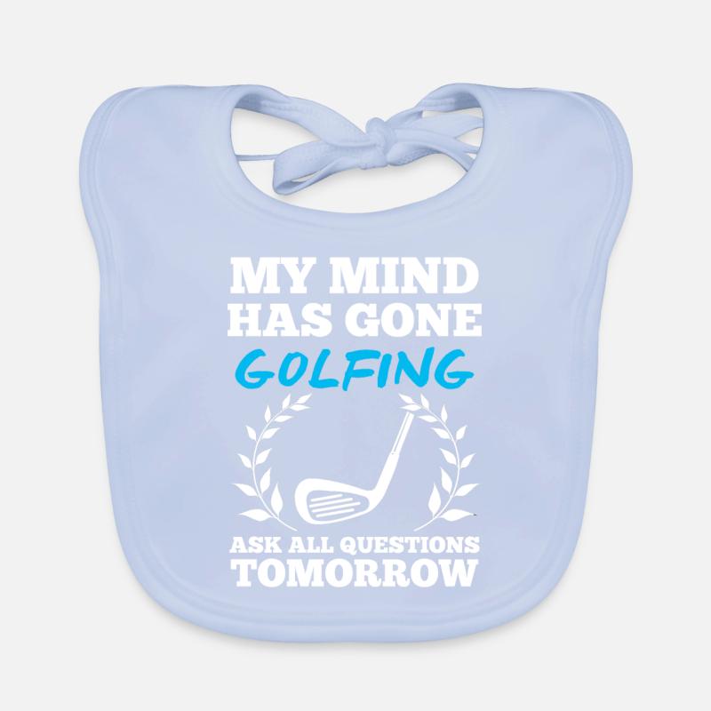 Golf golfing golfer golf ball golfing golf player Organic Baby Bibs