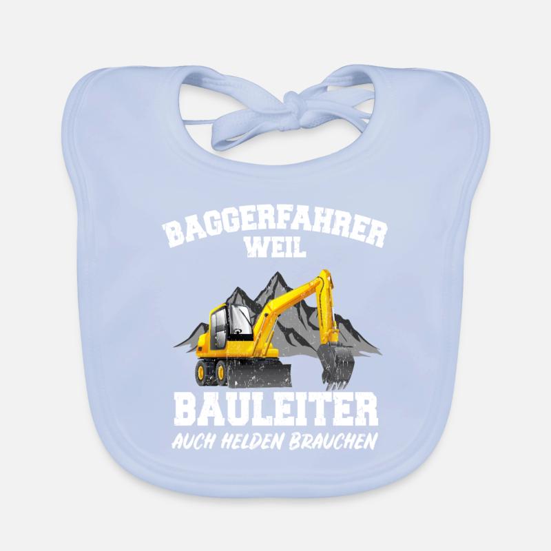 Baggerfahrer Bagger Fahrer Baggerführer Spruch Baby Bio-Lätzchen