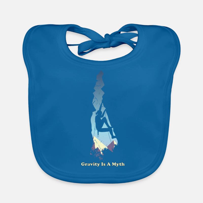 Felsklettern Bergsteigen Boulder Klettern Spruch - Baby Bio-Lätzchen - Pfauenblau