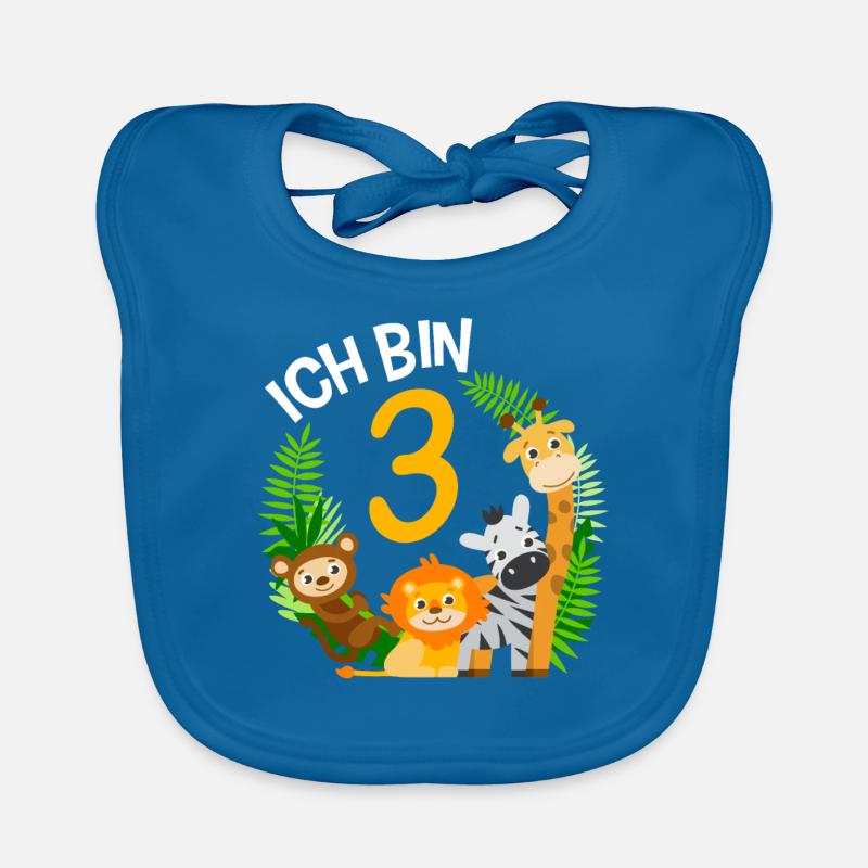 3. Geburtstag Geburtstagsshirt Dschungel Dritter Baby Bio-Lätzchen