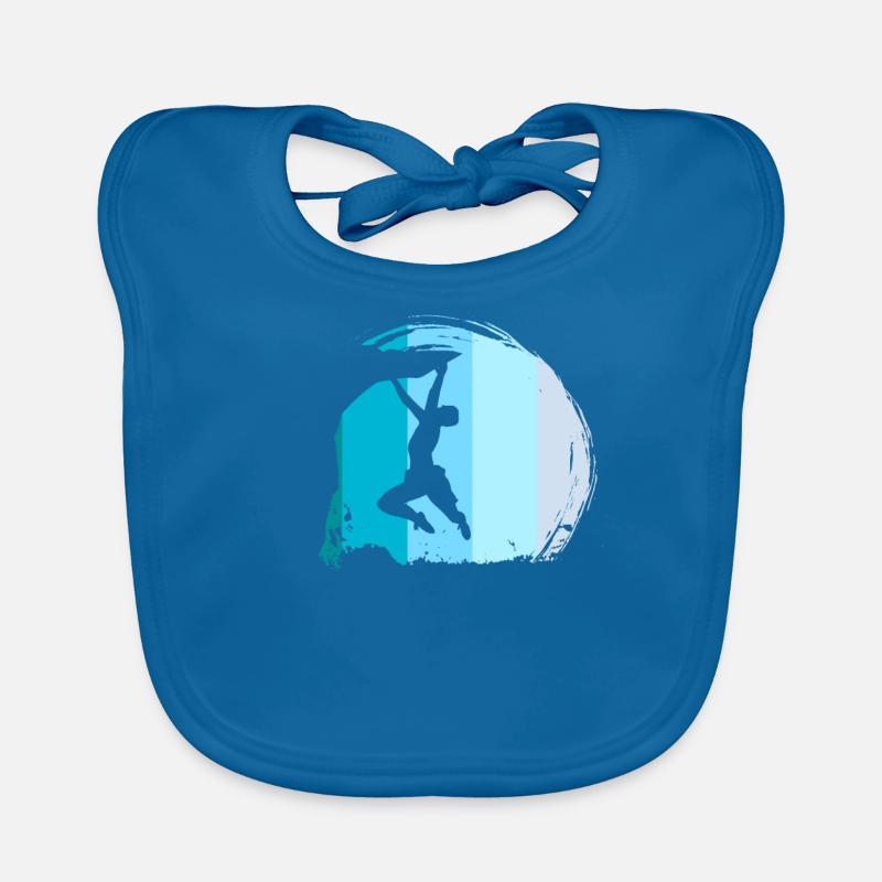 Klettern Kletterer Boulderer Retro - Baby Bio-Lätzchen - Pfauenblau