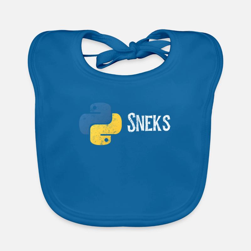 Funny Python Programmer Programming Distressed Organic Baby Bibs