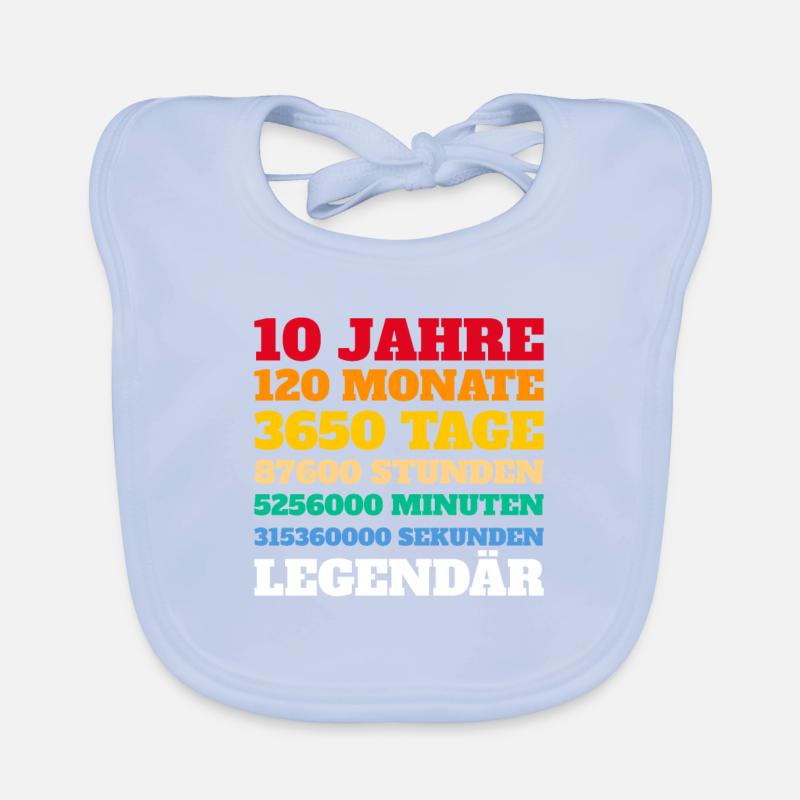 10. Geburtstag Geschenkidee Junge Mädchen Baby Bio-Lätzchen