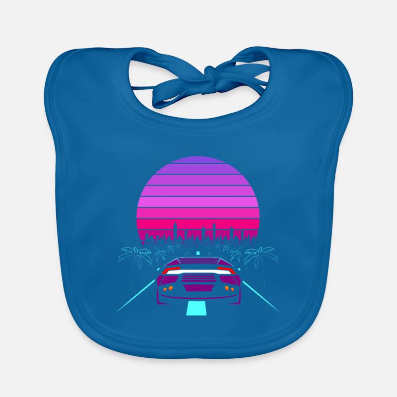 Retro Wave Sport Auto 80s gift Organic Baby Bibs
