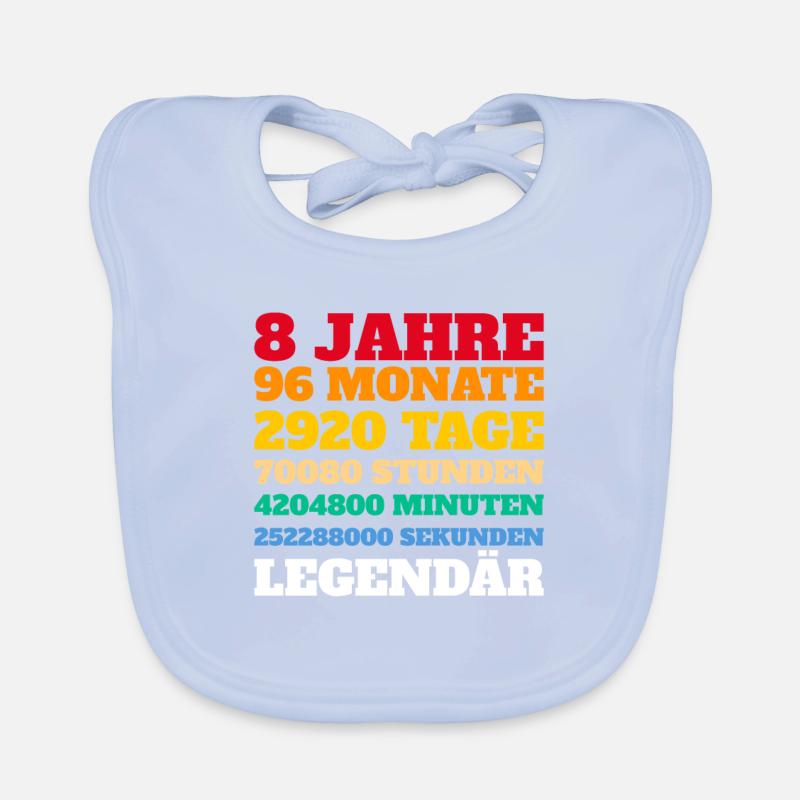 8. Geburtstag Geschenkidee Junge Mädchen Baby Bio-Lätzchen