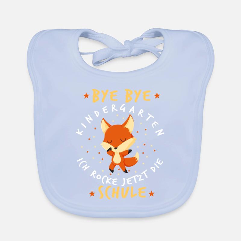 Bye Bye Kindergarten Einschulung Fuchs Geschenk Baby Bio-Lätzchen
